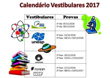 Calendário Vestibulares 2017